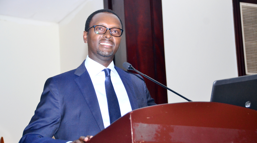 RDB deputy chief executive Emmanuel Hategeka speaks during a past event in Kigali. / File