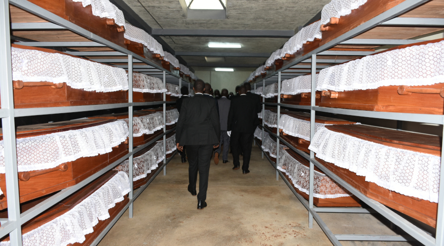 Mourners tour Rukumberi Genocide memorial on May 19, 2019. The memorial is home to over 40,000 victims of the 1994 Genocide against the Tutsi. / Jean de Dieu Nsabimana