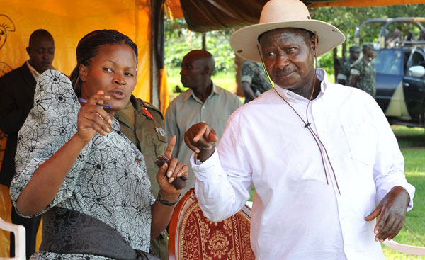 Ugandan ICT Minister Idah Nantaba and President Museveni at a past event. The Minister has accused the state agents of assassinations of different senior officials. / Agencies
