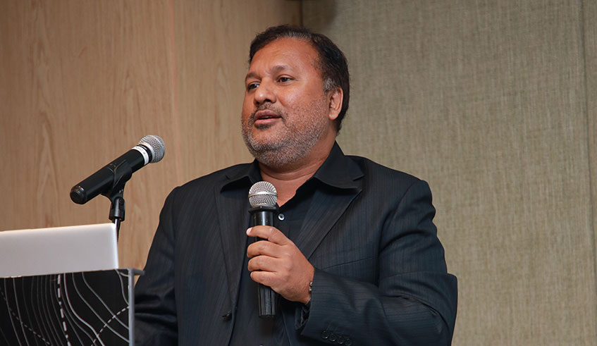 Prabodha Sumanasekera, VSONE Group Chairman speaks at the launch ceremony.