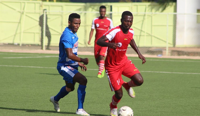 Midfielder Fabrice Mugheni (L), seen here in a past league match against strugglers Kirehe, was voted as Rayon Sports' player of the month for April. File.
