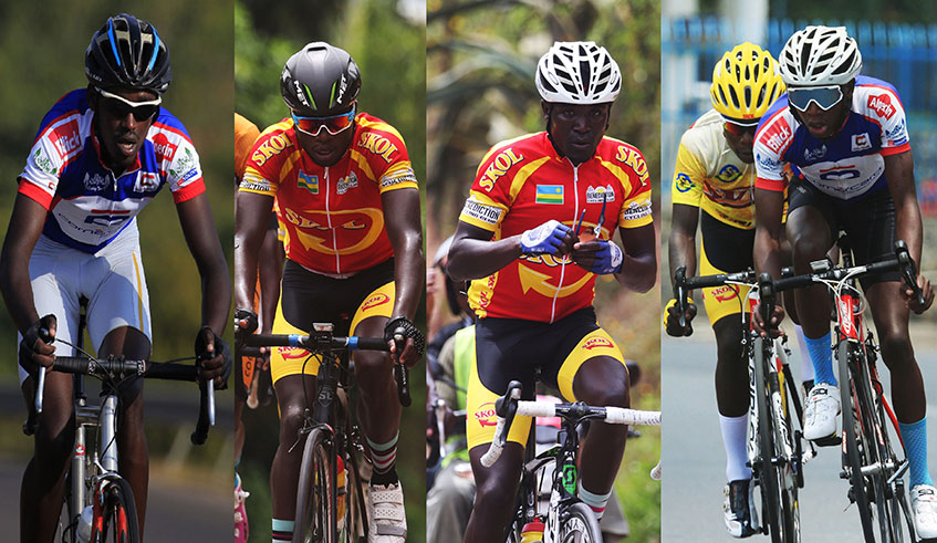 (L-R) Jean Damascene Ruberwa, Bonaventure Uwizeyimana, Patrick Byukusenge, Moise Mugisha and Eric Manizabayo will represent Rwanda in Tour du Cameroun. Sam Ngendahimana.