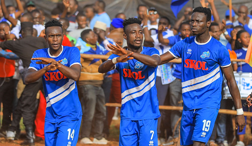 Jules Ulimwengu (C) and Michael Sarpong (R), who have already won the league title with Rayon Sports, will be looking to inspire the Blues to their first Cecafa Kagame Cup since 1998. File.
