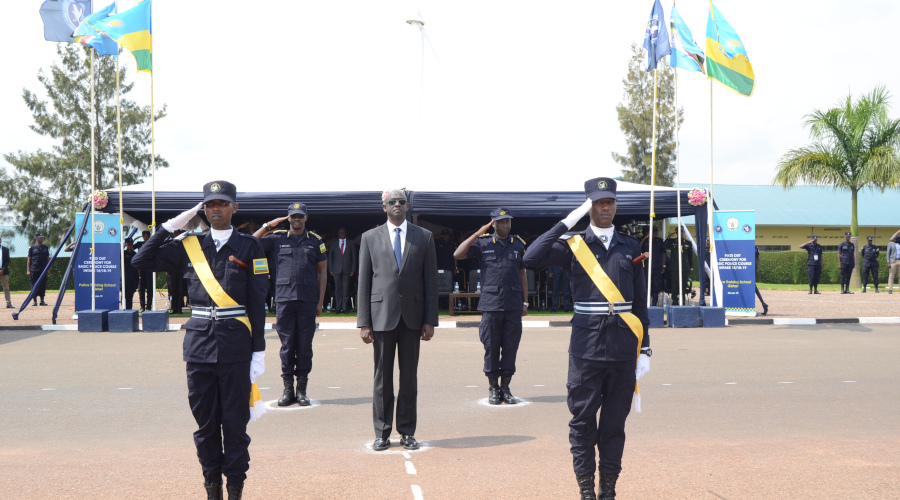 Busingye gets ready to inspect the parade mounted at the pass-out ceremony. / Jean de Dieu Nsabimana