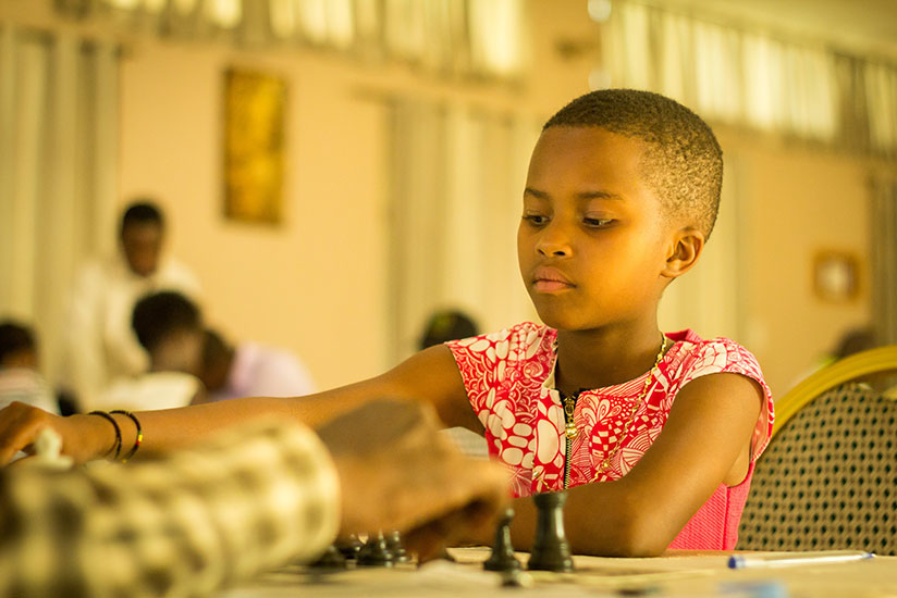 Happiness Mutete, seen here during the 2017 Genocide Memorial Chess Tournament, was one of the most impressive youngsters last year. She finished in 11th position. / File