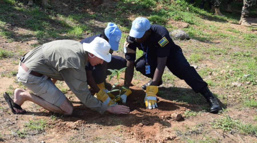 UNMISS during Umuganda to clean the capital Juba. / Courtesy