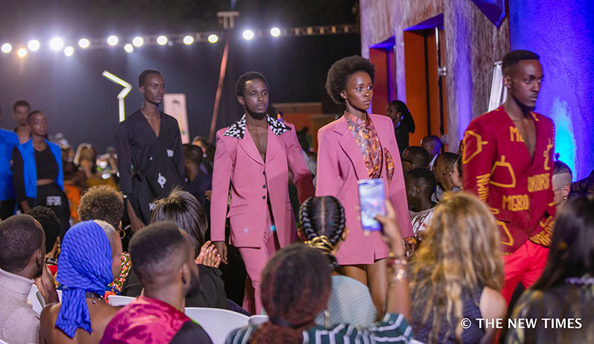 Rwandan designer Sonia Mugabo (right), seen here with a model, was among the designers who showcased their designs at the just concluded Rwanda Fashion Week. / Emmanuel Kwizera