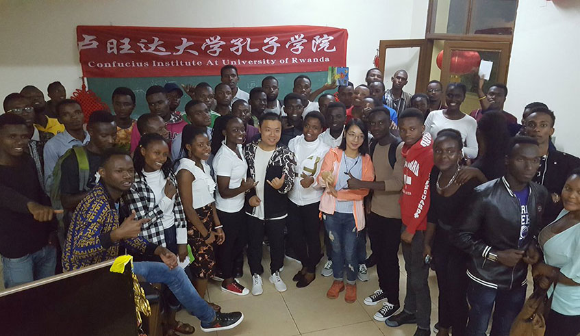 A group photo of students of the Confucius Institute of the University of Rwanda. Courtesy.