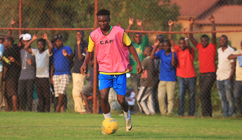 Ghanaian midfielder Commodore Olokwei  during Rayon Sports training session at Nzove pitch, He has completed his two year deal with Azam Rwanda Premier league Champion (Sam Ngendahimana)