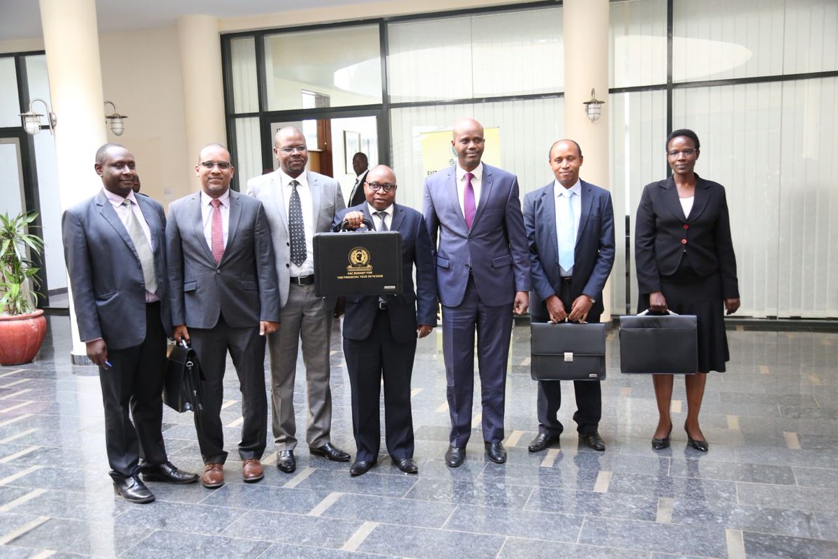 The budget was presented by Damas Ndumbaro (centre with briefcase) the Deputy Minister for Foreign Affairs and East African Cooperation of Tanzania. (Courtesy)