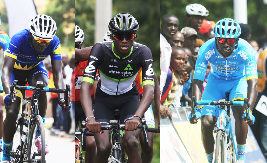 From L-R: Jean-Claude Uwizeye, Samuel Mugisha and Joseph Areruya are among the pre-race favourites. / Sam Ngendahimana