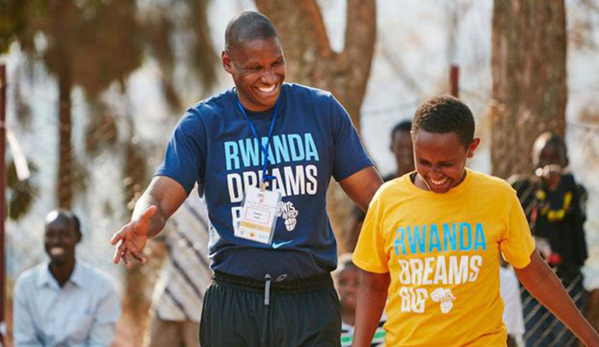 Thanks to his initiative, Giants of Africa, the Toronto Raptors General Manager Masai Ujiri is a regular visitor to Rwanda. His organisation connects youth with top-level basketball coaching and facilities. Courtesy.