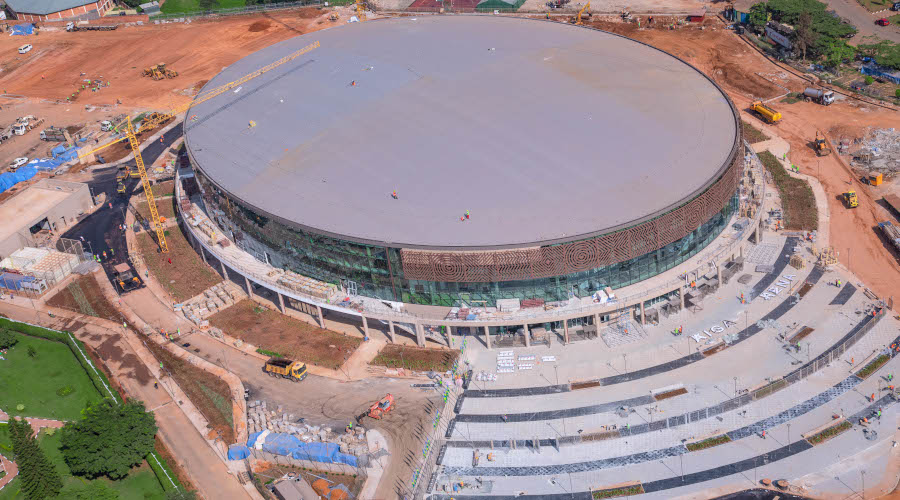 The 10,000-seat Kigali Arena, due to be completed this week, will host the 2021 African Basketball Championships. / Emmanuel Kwizera