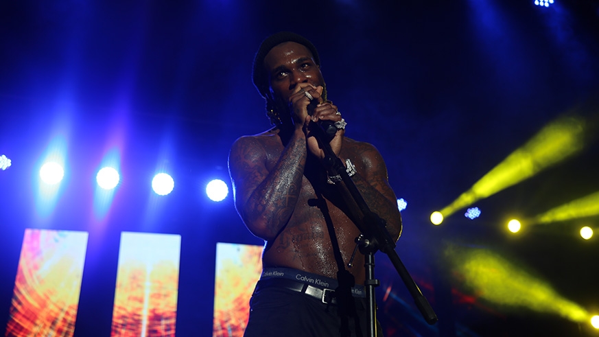 Burna Boy performs before his fans in Kigali. (File)