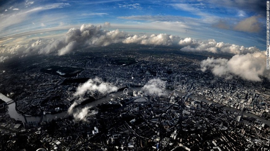 An aerial view of central London on October 18, 2012.