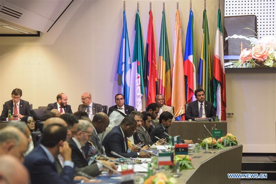 A meeting of the Organization of the Petroleum Exporting Countries (OPEC) is held in Vienna, Austria, July 1, 2019. The OPEC agreed here on Monday to extend the output cut till the end of March 2020. 