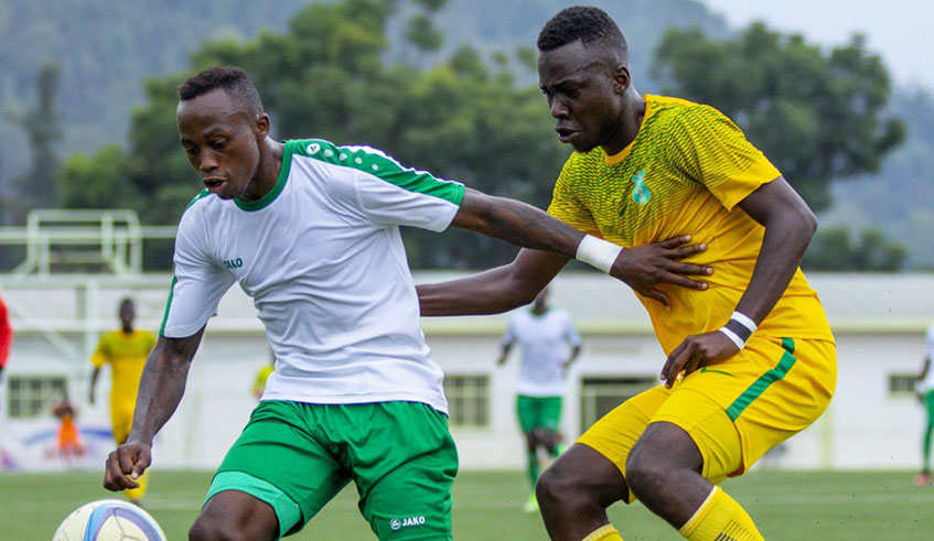 AS Kigali beat SC Kiyovu 1-0 during the two sides' last meeting, in the league, in April. SC Kiyovu forward Armel Ghislain is seen here shielding the ball from AS Kigali's Lattif Bishira. Courtesy.