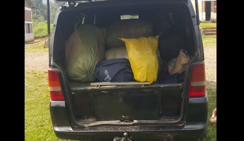 The impounded vehicle with smuggled goods in Nyamasheke District. Courtesy.
