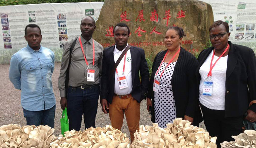 Uwizeyimana (centre) with other farmers during the training in China. Photos by Simon Peter Kaliisa.