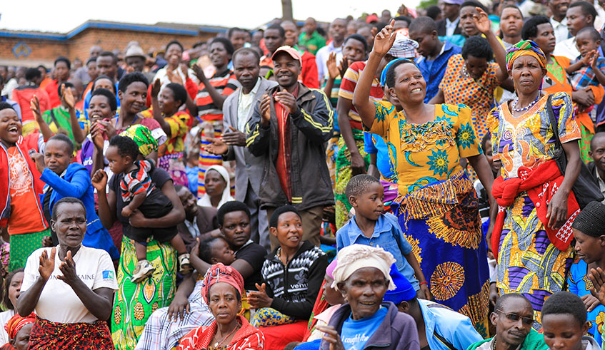 Residents of Rulindo and Gicumbi districts during a past meeting. The worldu2019s population is projected to hit 9.7 billion by 2050. Emmanuel Kwizera.