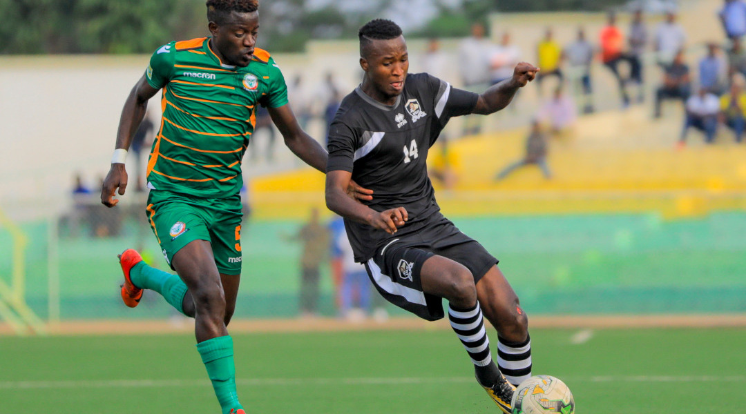 APR striker Lague Byiringiro (R) will be hoping to open up his goal count against AS Maniema after finishing the group stage without scoring. / Courtesy