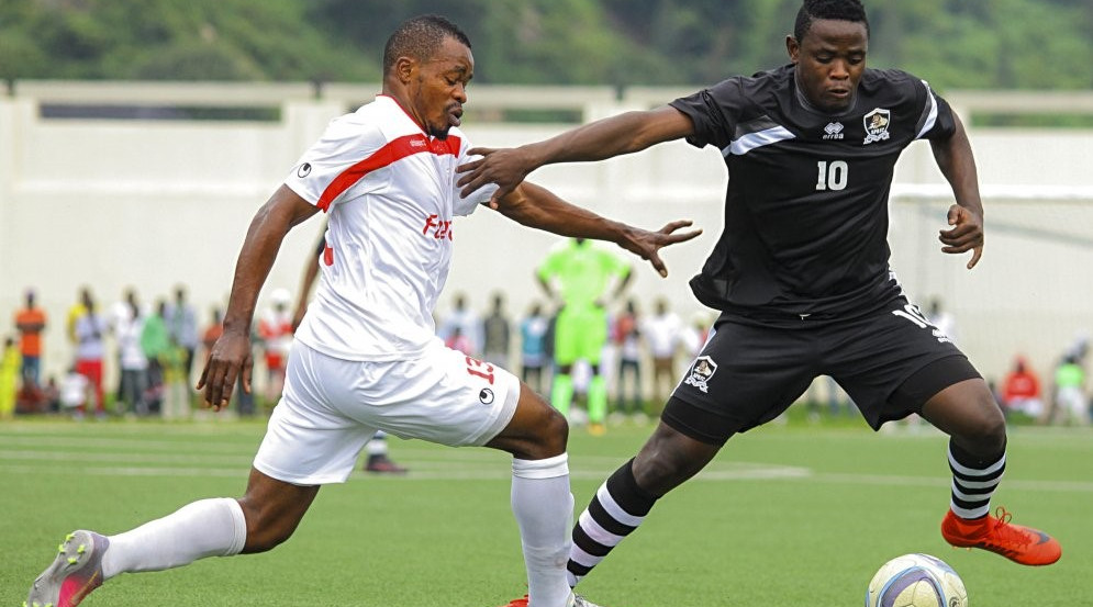Muhadjiri Hakizimana (R), seen here in action against Etincelles in a past league match, was voted as the player of the 2017-18 season. / Courtesy