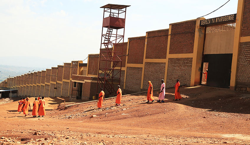 Inmates at Nyarugenge prison in Mageragere Sector. RCS  is seeking support that would see convicts walk out of jail equipped with skills. Sam Ngendahimana.