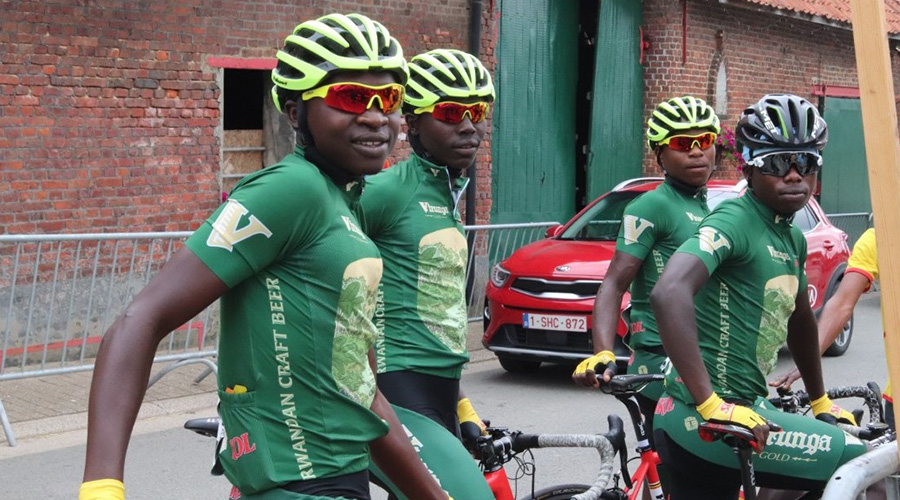 Moise Mugisha (L) finished fourth in the first race on Saturday. / Courtesy