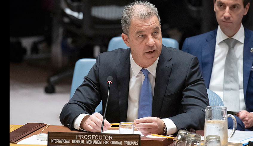 Prosecutor Serge Brammertz addresses the UN Security Council in New York on Wednesday. Net.