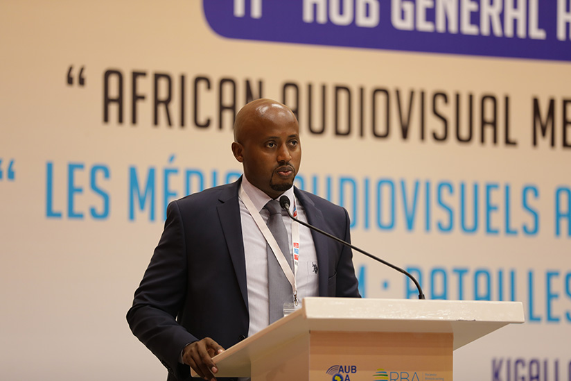 RBA Director General Arthur Asiimwe gives his remarks at the African Union of Broadcasting meeting in Kigali last year. 