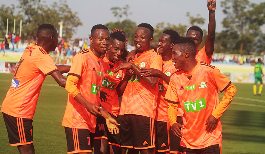 Gasogi United players, who face Sorwathe on Saturday, are seen here celebrating after scoring a goal against AS Kigali in quarter-finals of the recently concluded 2019 Peace Cup tournament. Sam Ngendahimana.