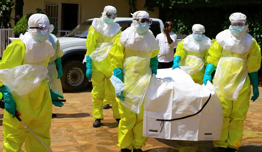 Health workers in protective gear at an Ebola treatment center in Beni, Eastern DR Congo. Net photo.