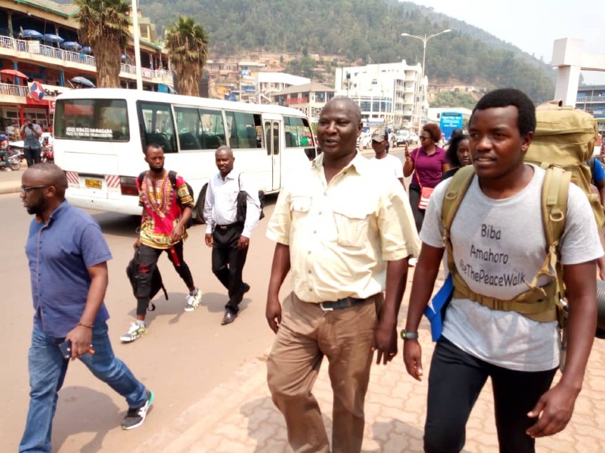 Ntigurilirwa in Nyabugogo as he entered Kigali towards Kigali Genocide Memorial. Courtesy.