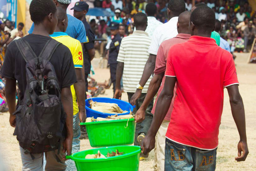 Umuganura celebrations are characterised by sharing of food stuffs like boiled maize. / File
