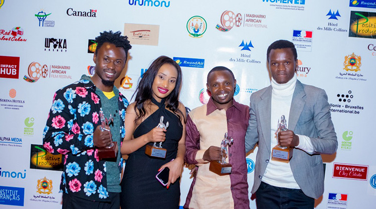 Local actors during a film awards ceremony recently. Film makers are complaining about the lack of visibility on the market. / Eddie Nsabimana