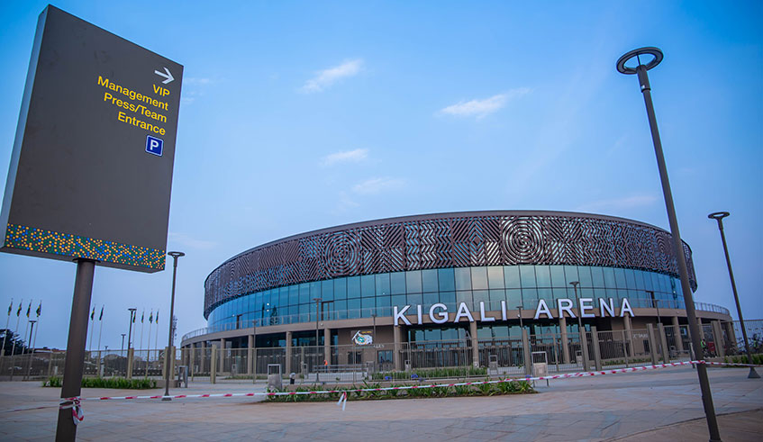 The main entrance of the Kigali Arena that has been built in Remera, right next to Amahoro National Stadium. The 10,000-seater facility will host indoor games on top of other activities like concerts. It has been built by a Turkish firm Summa, which operates in 14 countries across the world. Emmanuel Kwizera.