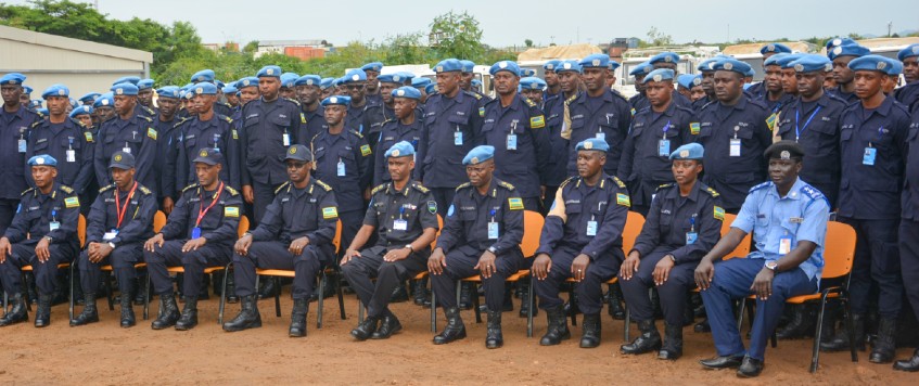 IGP Dan Munyuza and some of the Rwandan Police peacekeepers in South Sudan in a group photo