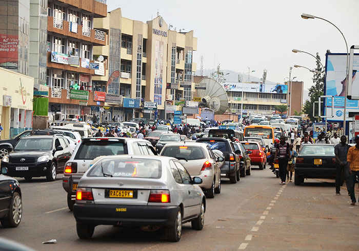 Traffic Jam in Kigali. Rwanda government ceases transfer of vehicle number plates. Sam Ngendahimana.