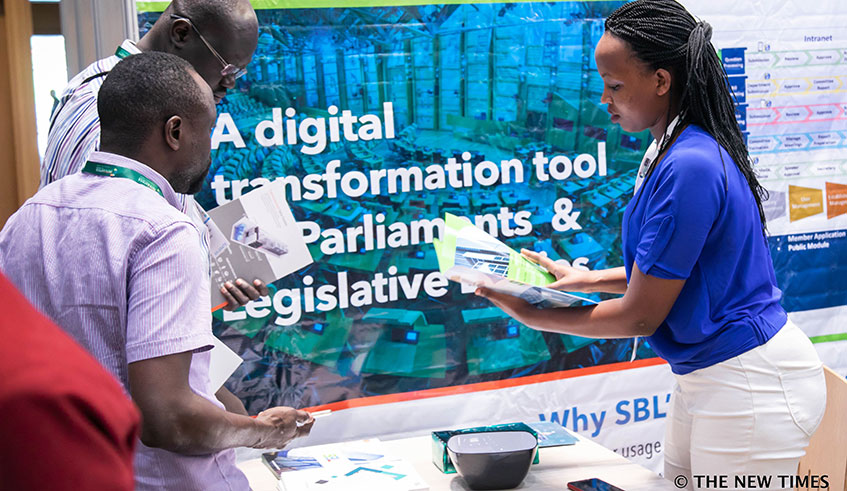 Delegates visit one of the stands at the India Africa ICT Expo which ended yesterday in Kigali. Emmanuel Kwizera.