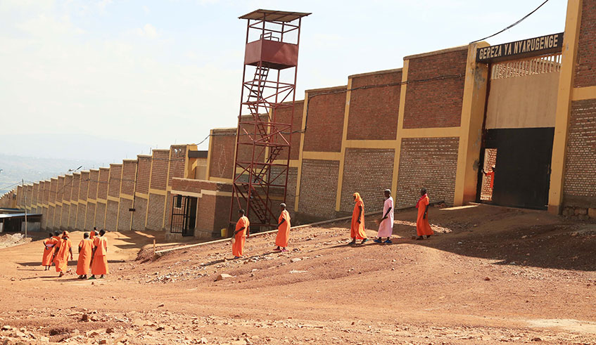 Inmates outside the newly built Nyarugenge prison in Mageragere Sector. Residents in the area want the government to accelerate plans to move them from the area surrounding the correctional facility in fear of health risks. Sam Ngendahimana.