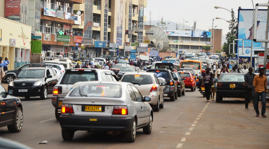 Traffic Jam in Kigali. Customs figures show that the country imported 10,576 motorbikes in 2018. / Sam Ngendahimana