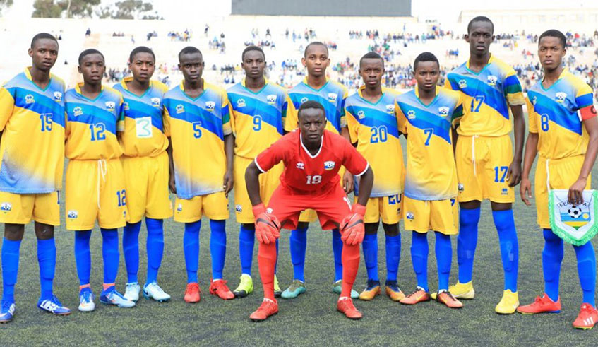 The Amavubi U-15 first eleven that started during the emphatic 3-0 victory over South Sudan on Saturday. Courtesy.
