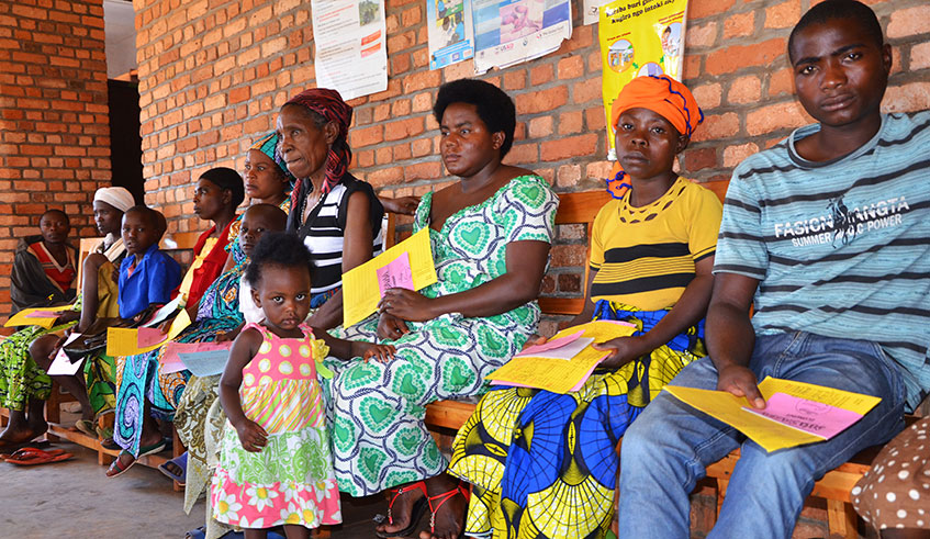 Patients wait for treatment at Muganza Health Center in Rusizi District. Sam Ngendahimana.