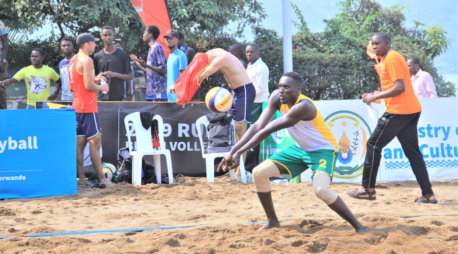 Christophe Mukunzi and his partner, Flavien Ndamukunda (not in the photo), bowed out after suffering two defeats against Japan and England on Thursday. / Courtesy