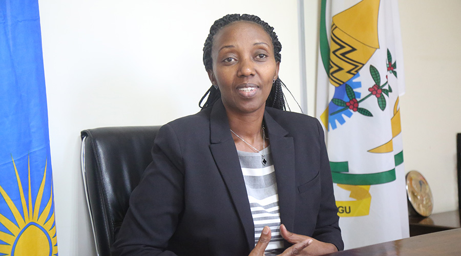 Coletha Uwineza Ruhamya, Director-General of REMA, speaks to The New Times at her office in Kacyiru. / Sam Ngendahimana