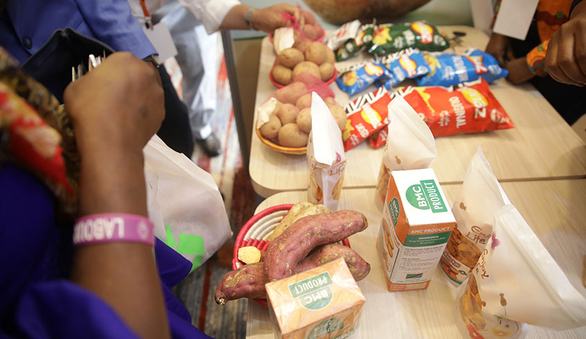 Exhibition of Potatoes during during 11th triennial African Potato Association (APA) conference in Kigali on August 26, 2019. Rwanda produces 916,000 tonnes of Irish potatoes every year. Emmanuel Kwizera.