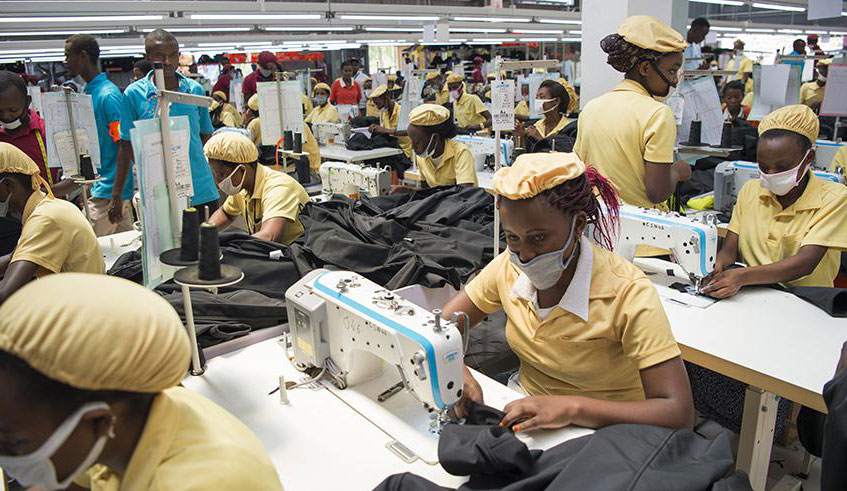 Workers at G&H Garments Co. plant at the Special Economic Zone in Kigali. Special Economic Zone has been a key driver for  FDI.  /Courtesy.