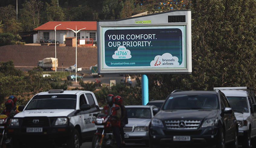 A digital billboard in Kigali. Sam Ndendahimana.
