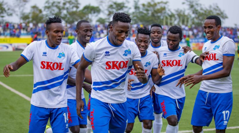 Ghana-born striker Michael Sarpong (in front) will lead Rayon Sportsu2019 onslaught against Mukura, whom they lost to in the 2018 Peace Cup final. / File