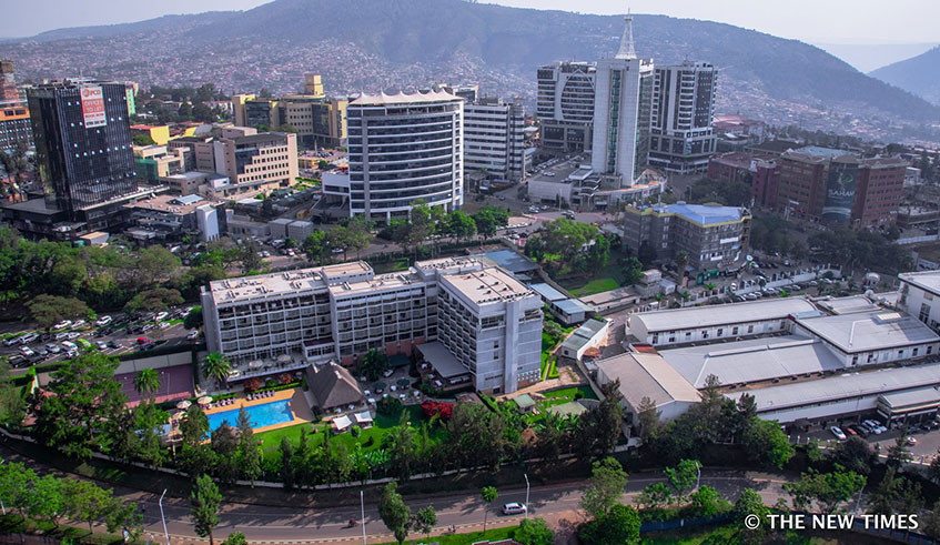 An aerial view of Kigaliu2019s Central Business District. File.